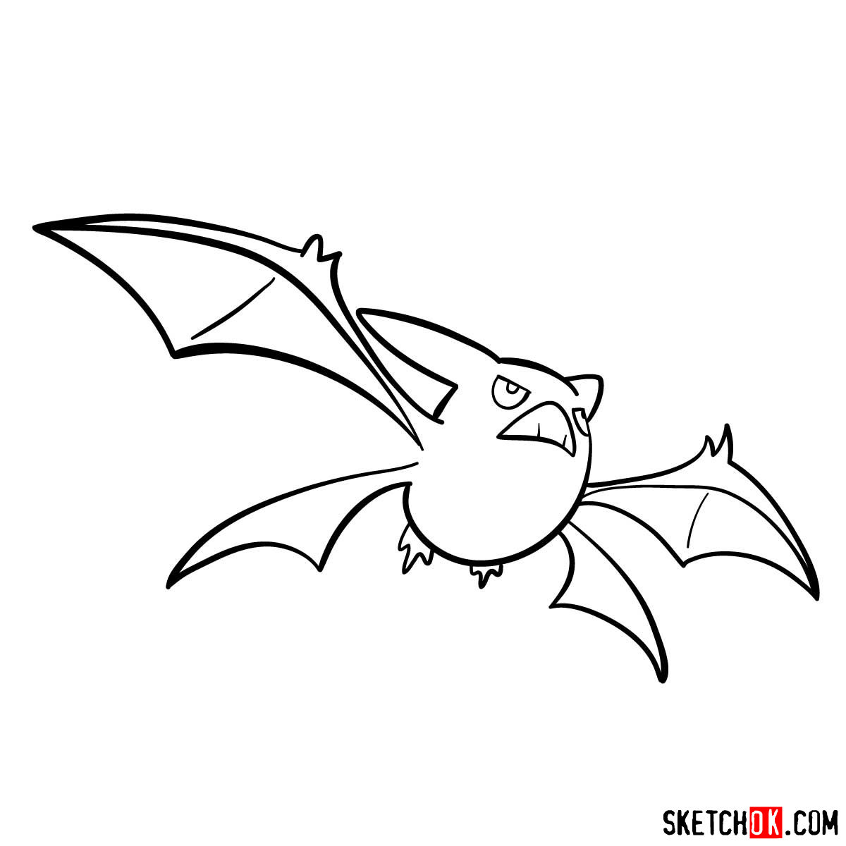 How to draw Crobat Pokemon - Sketchok easy drawing guides