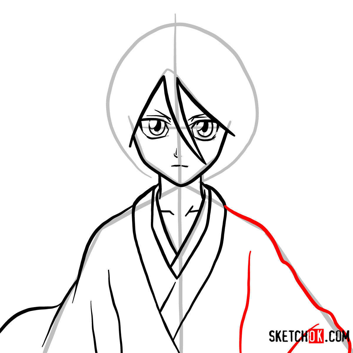 How to draw Rukia Kuchiki face | Bleach - step 07
