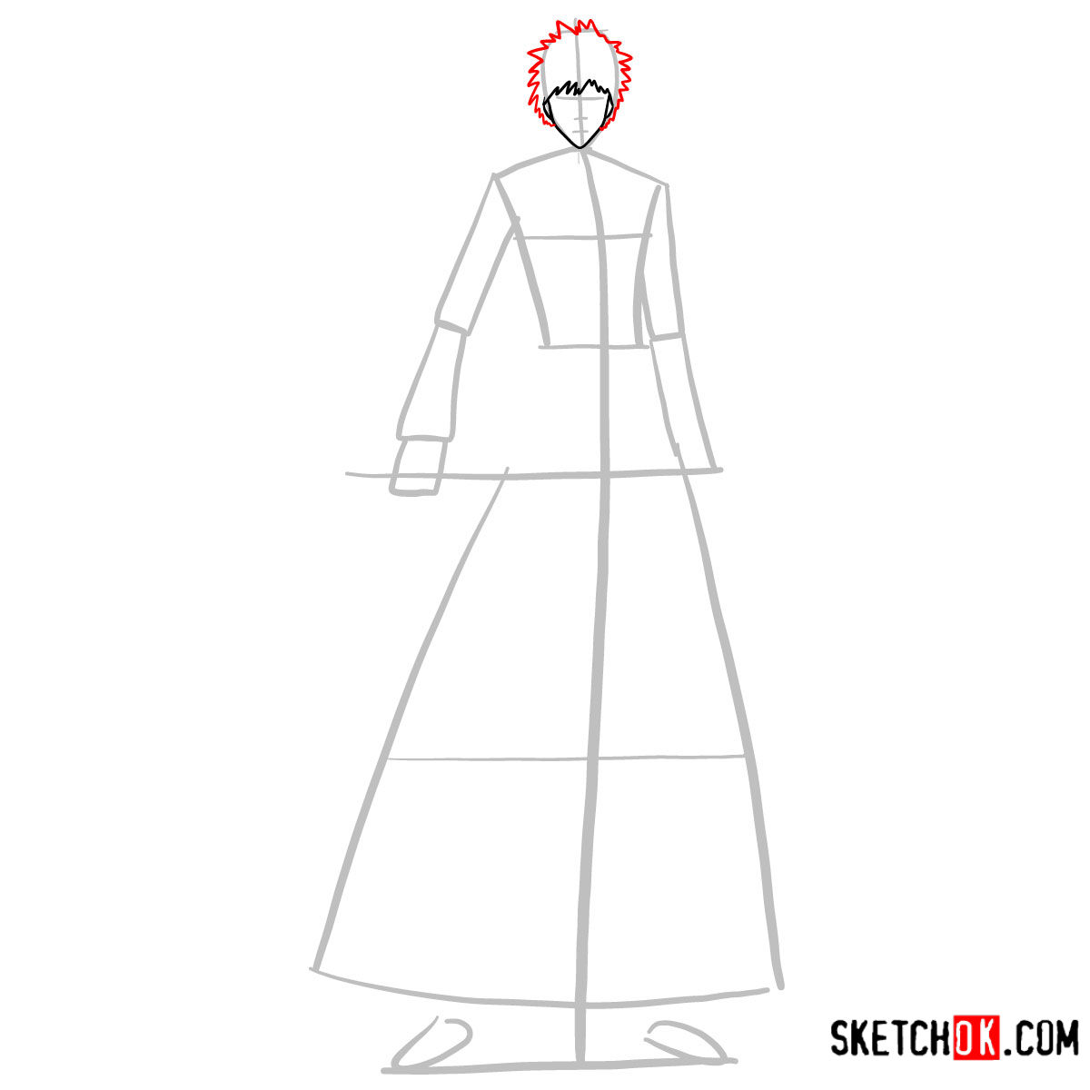 How to draw Ichigo Kurosaki full growth | Bleach - step 04