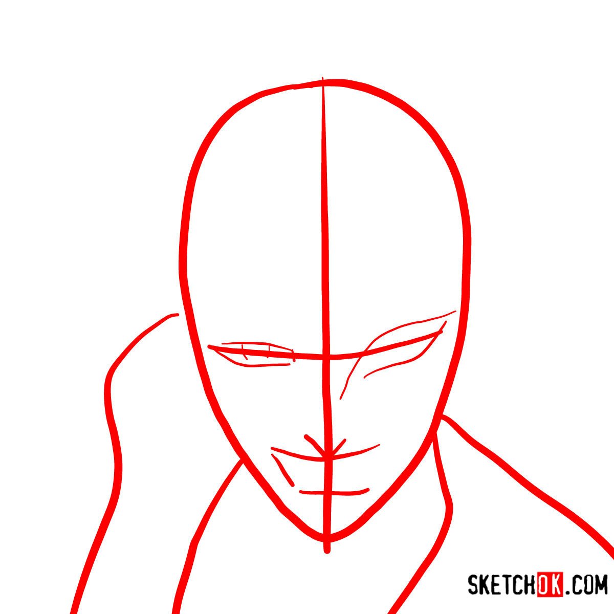 How to draw Ichigo Kurosaki in a mask | Bleach - step 01