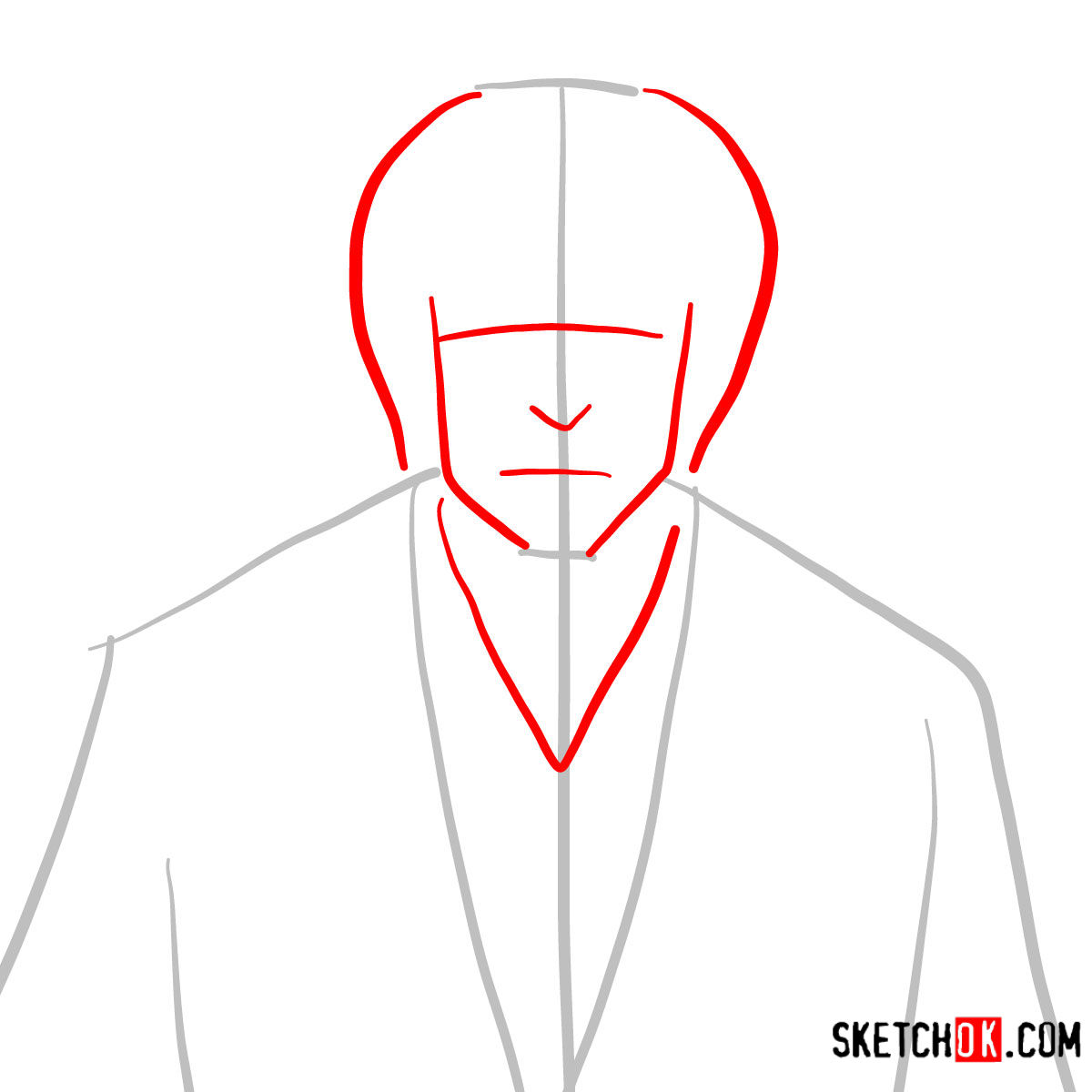 How to draw Yasutora 'Chad' Sado face | Bleach - step 02