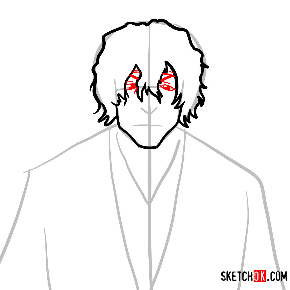 How to draw Yasutora 'Chad' Sado face | Bleach - step 05