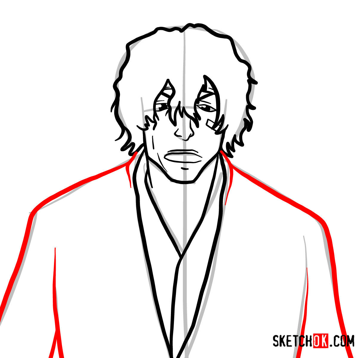 How to draw Yasutora 'Chad' Sado face | Bleach - step 08