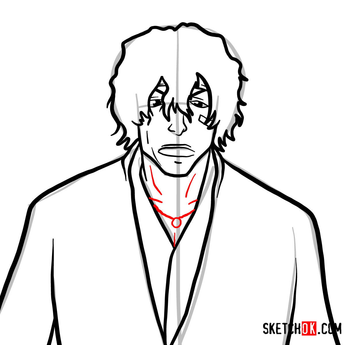How to draw Yasutora 'Chad' Sado face | Bleach - step 09