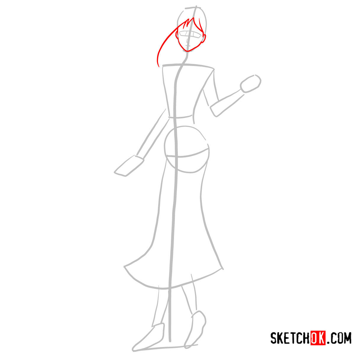 How to draw Orihime Inoue full body | Bleach - step 03