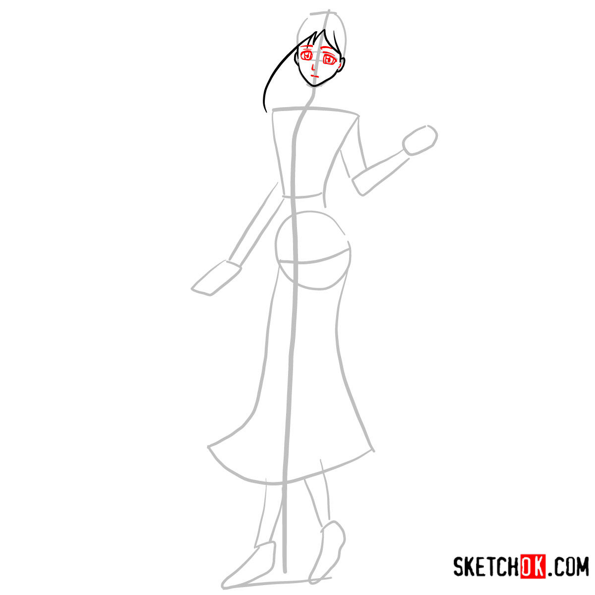 How to draw Orihime Inoue full growth | Bleach - step 04