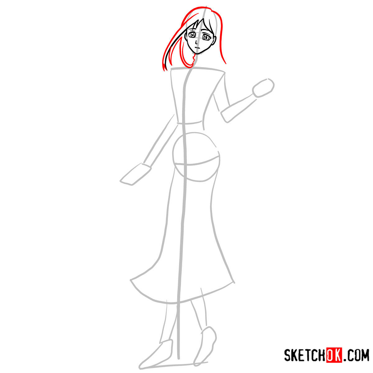 How to draw Orihime Inoue full growth | Bleach - step 05