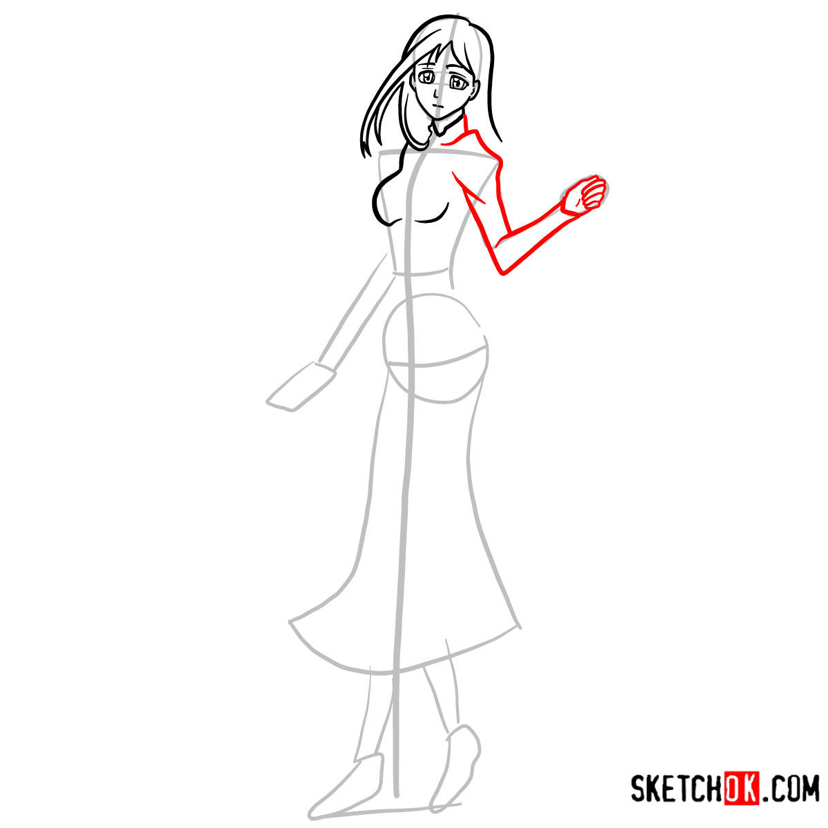 How to draw Orihime Inoue full growth | Bleach - step 07