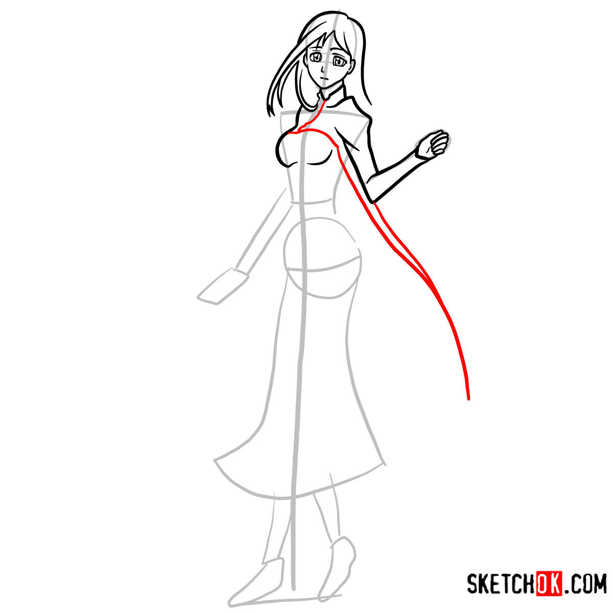 How to draw Orihime Inoue full growth | Bleach - step 08