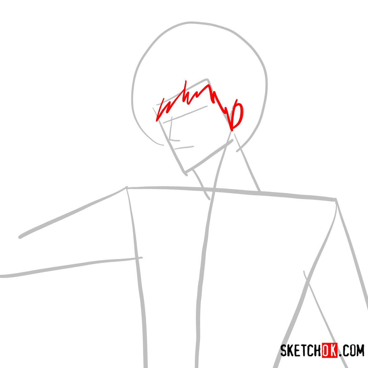 How to draw Ichigo Kurosaki unmasked | Bleach - step 03