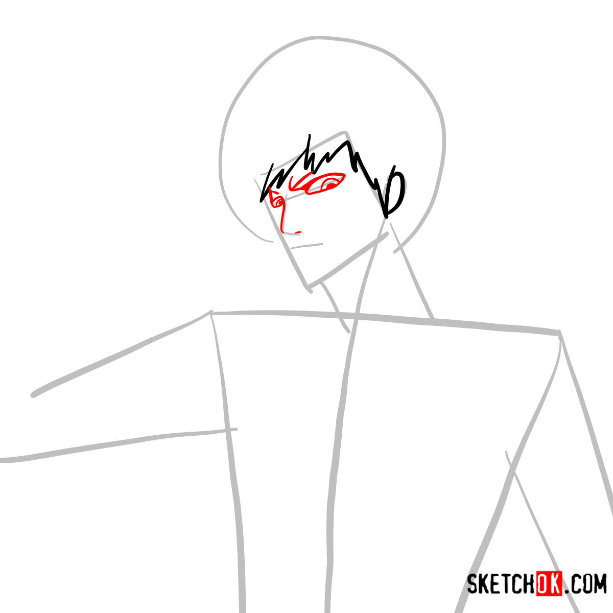 How to draw Ichigo Kurosaki unmasked | Bleach - step 04