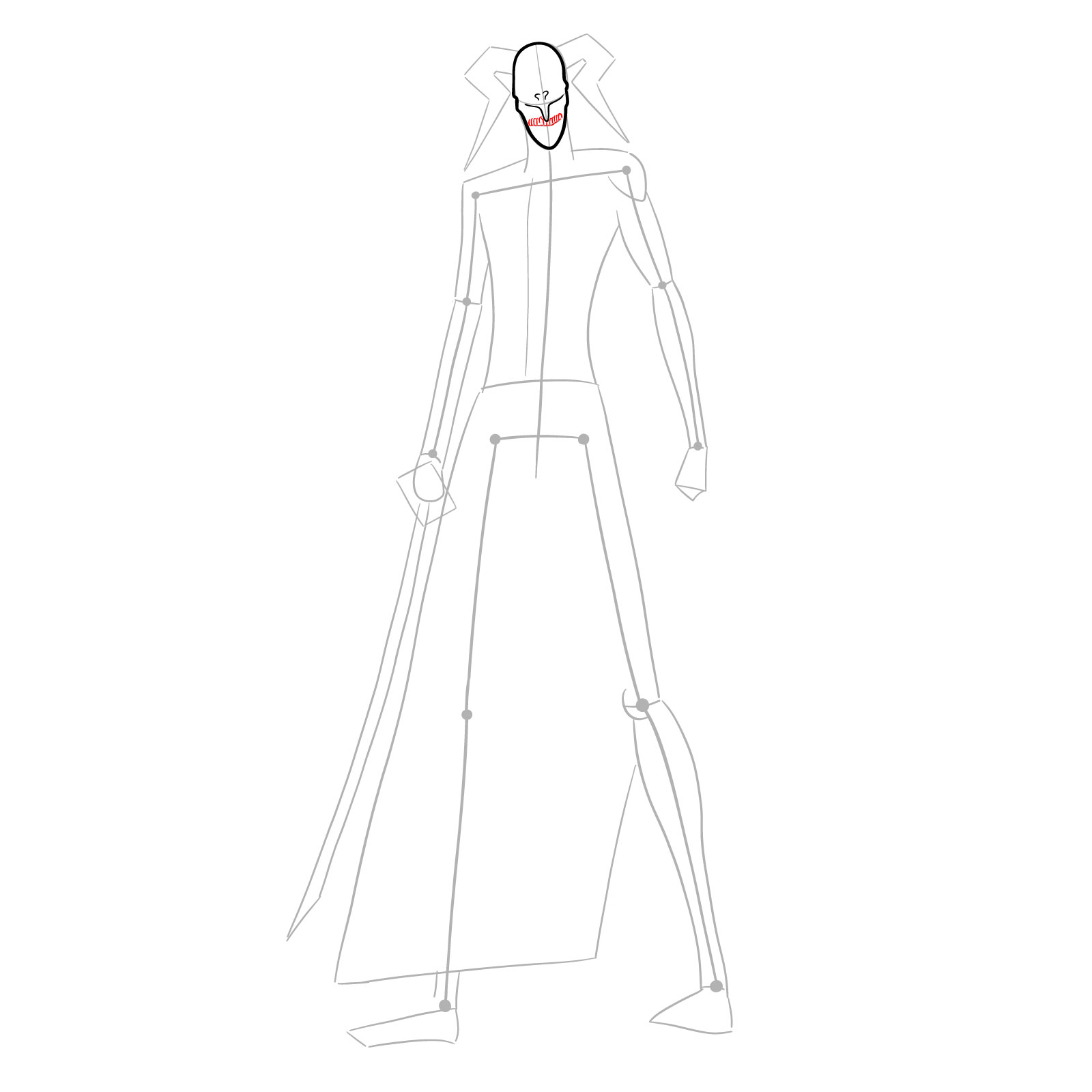 How to Draw Ichigo’s Vasto Lorde Form - step 07