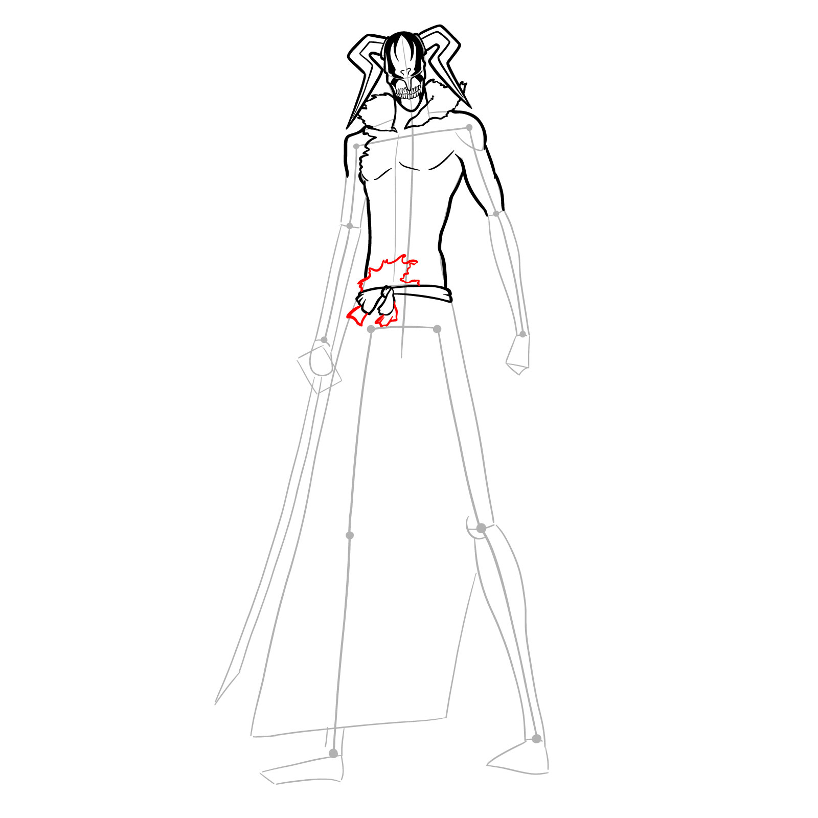 How to Draw Ichigo’s Vasto Lorde Form - step 19