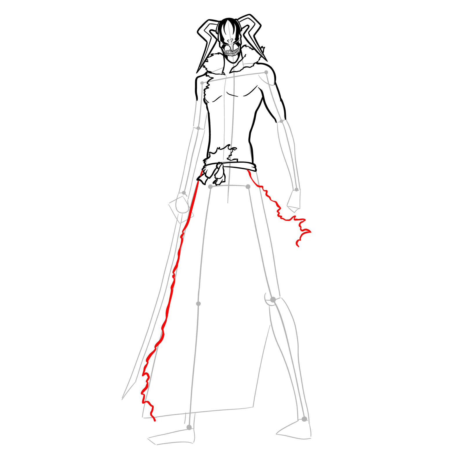 How to Draw Ichigo’s Vasto Lorde Form - step 20