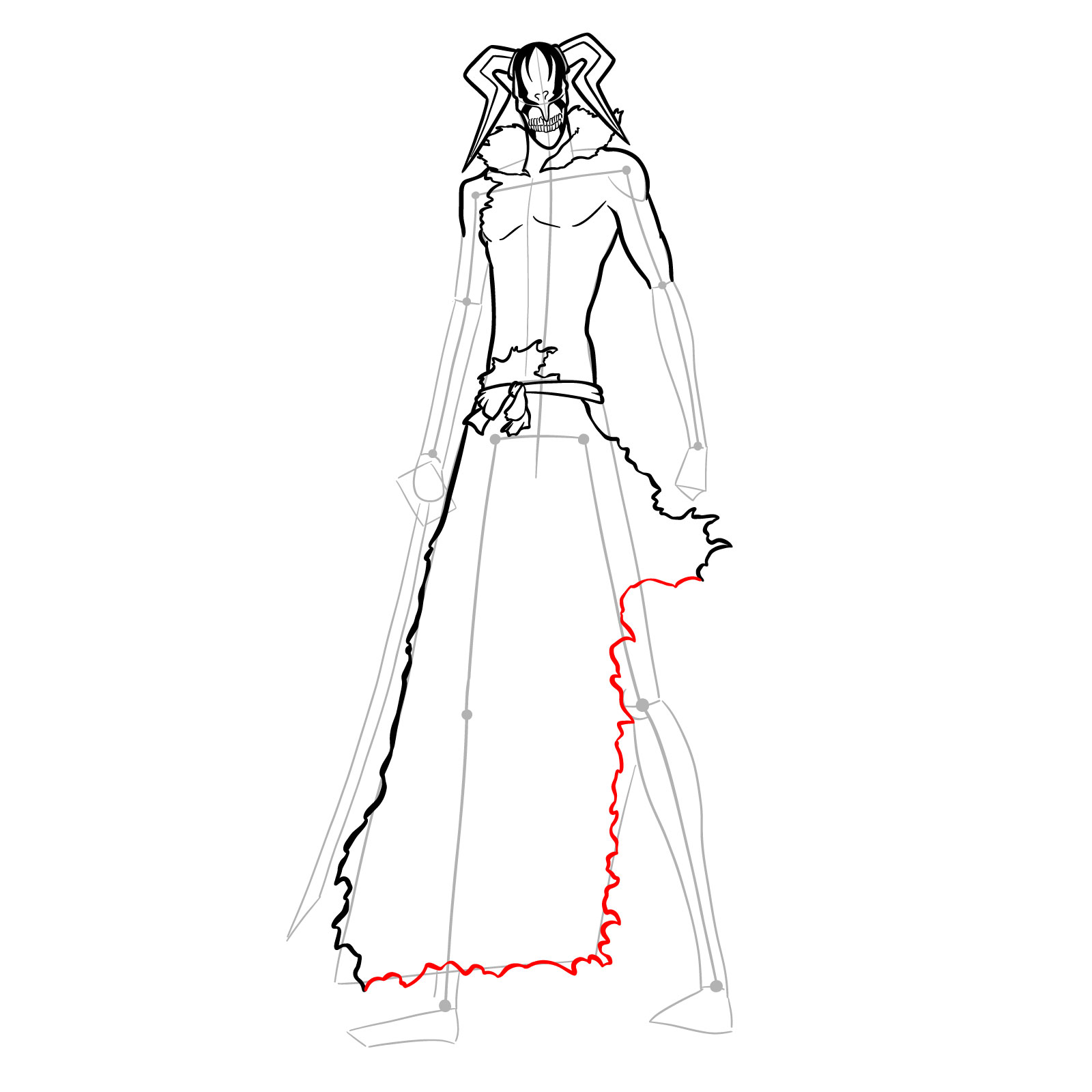 How to Draw Ichigo’s Vasto Lorde Form - step 21