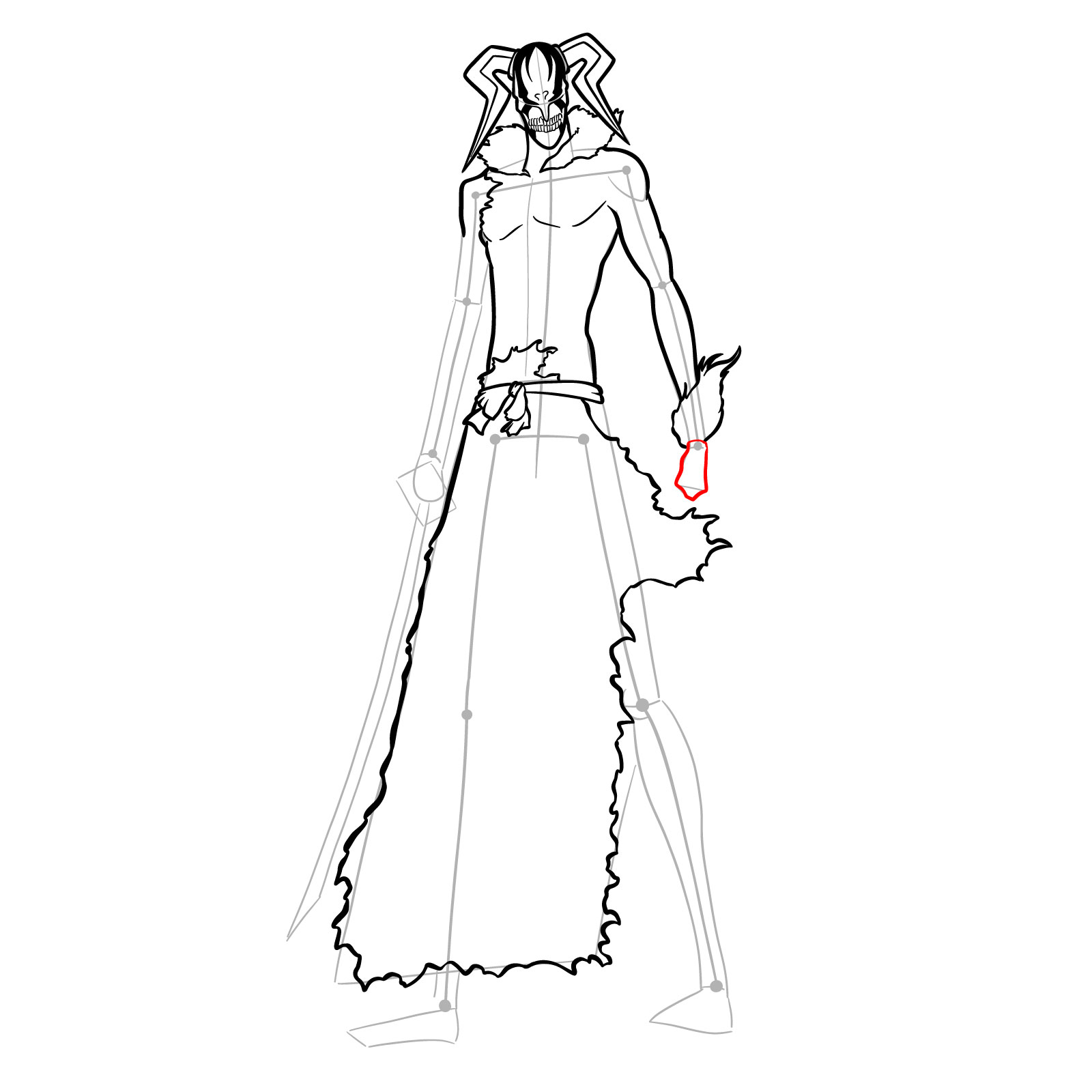 How to Draw Ichigo’s Vasto Lorde Form - step 23