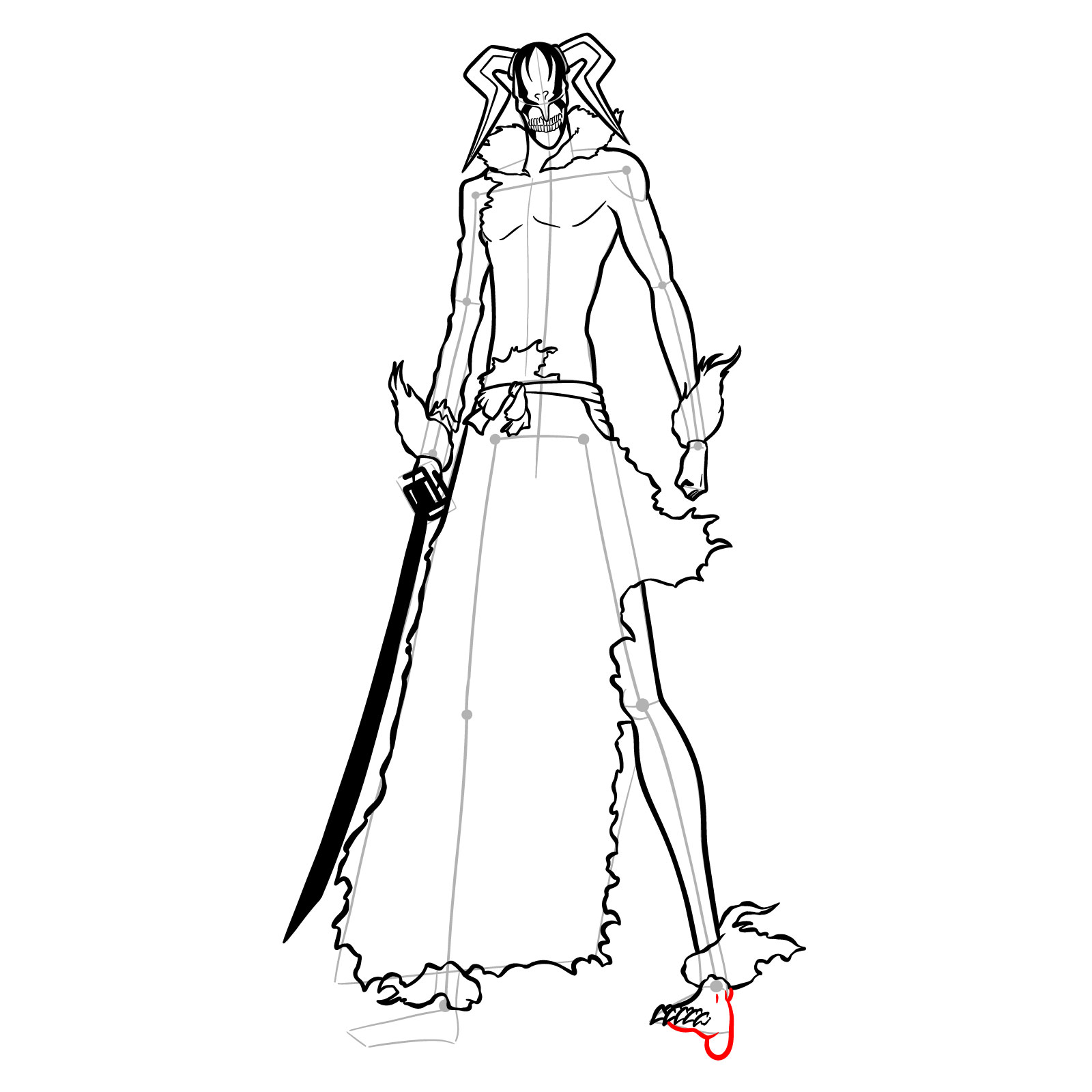 How to Draw Ichigo’s Vasto Lorde Form - step 34