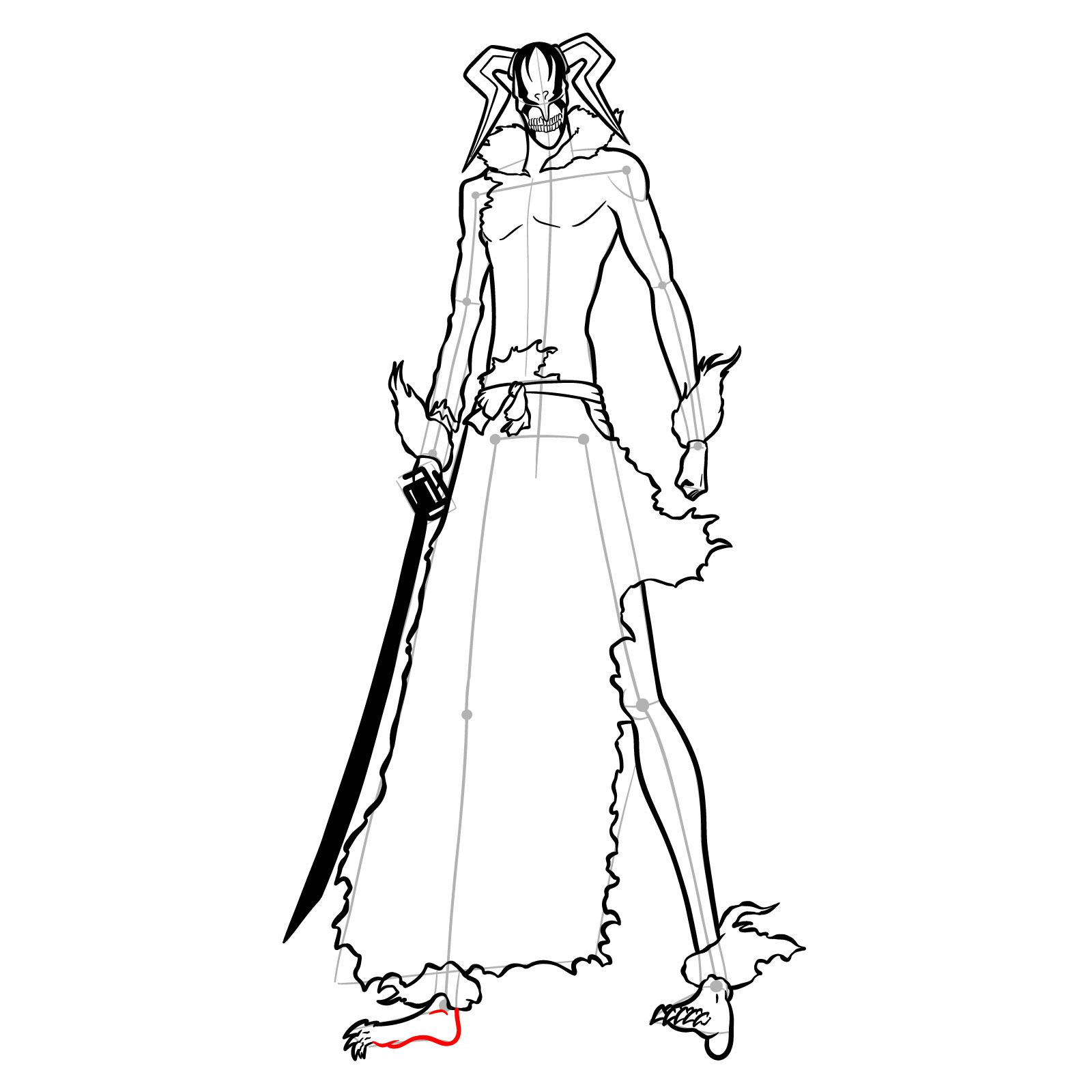How to Draw Ichigo’s Vasto Lorde Form - step 36