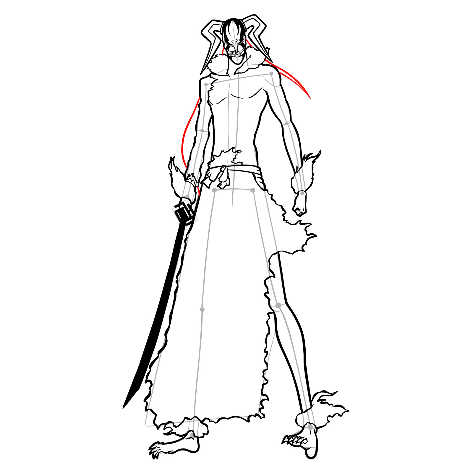 How to Draw Ichigo’s Vasto Lorde Form - step 37