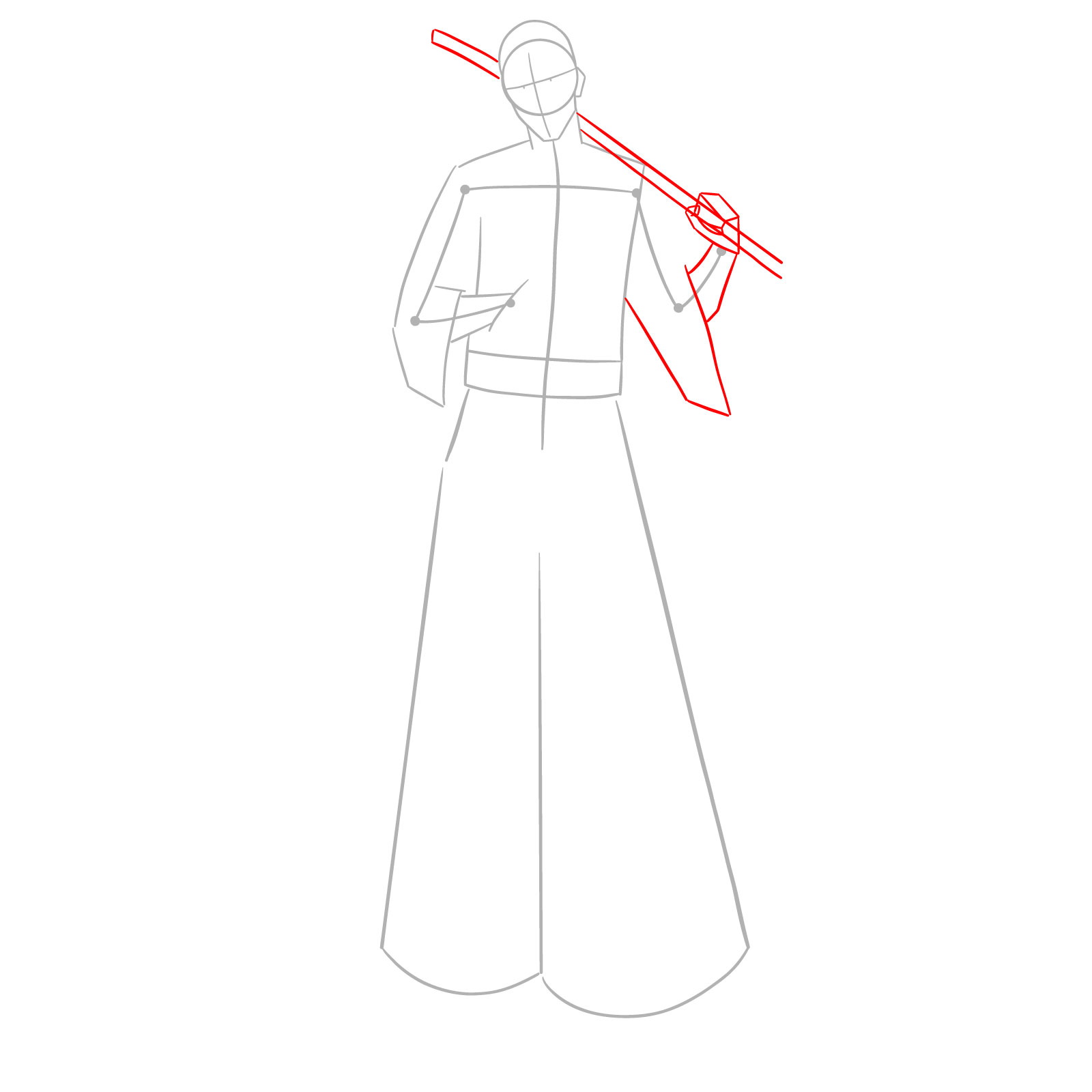 How to Draw Ikkaku Madarame from Bleach - step 03