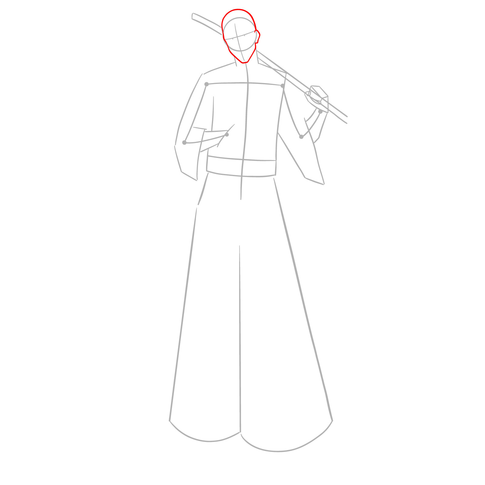 How to Draw Ikkaku Madarame from Bleach - step 04