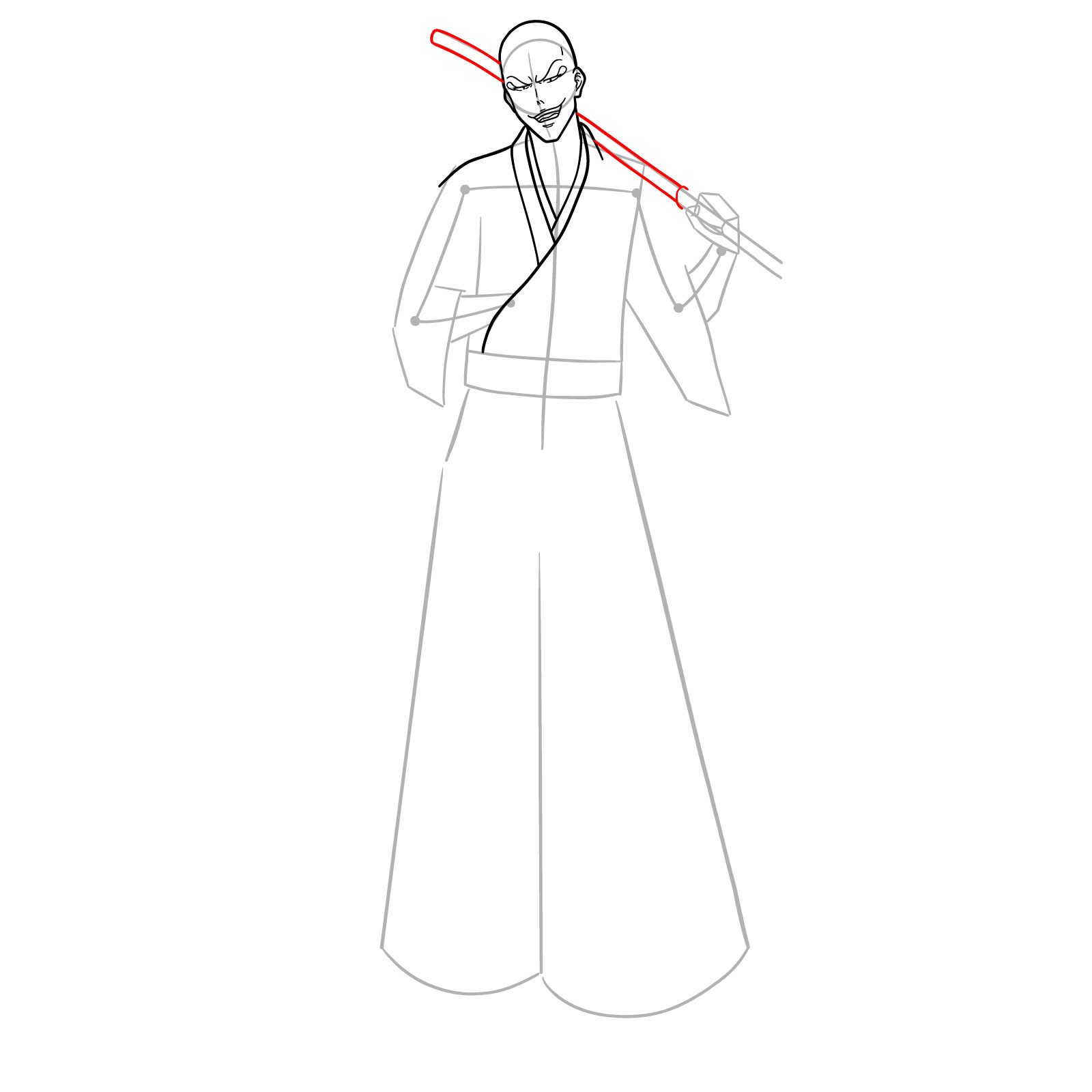 How to Draw Ikkaku Madarame from Bleach - step 10
