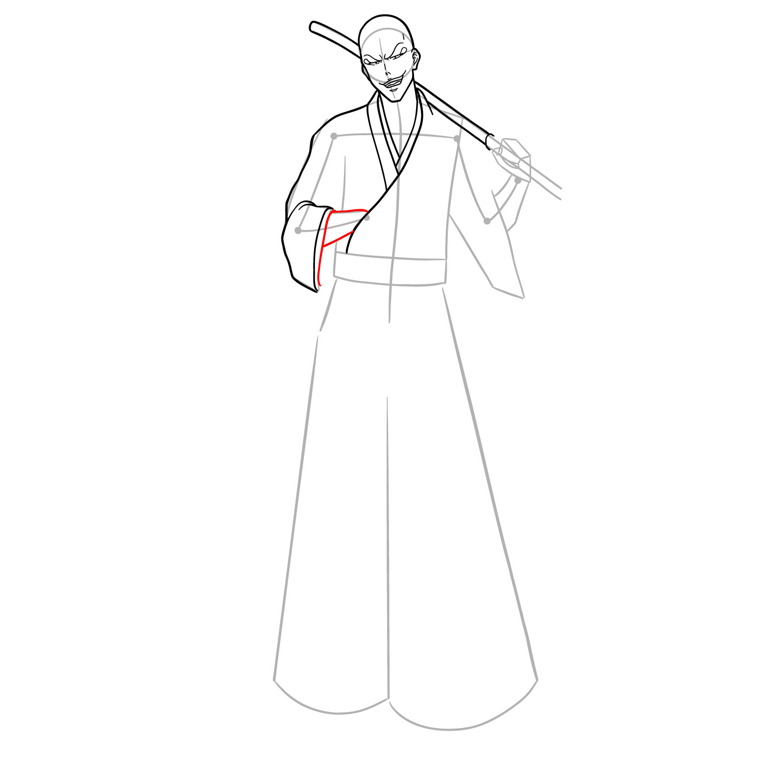 How to Draw Ikkaku Madarame from Bleach - step 12