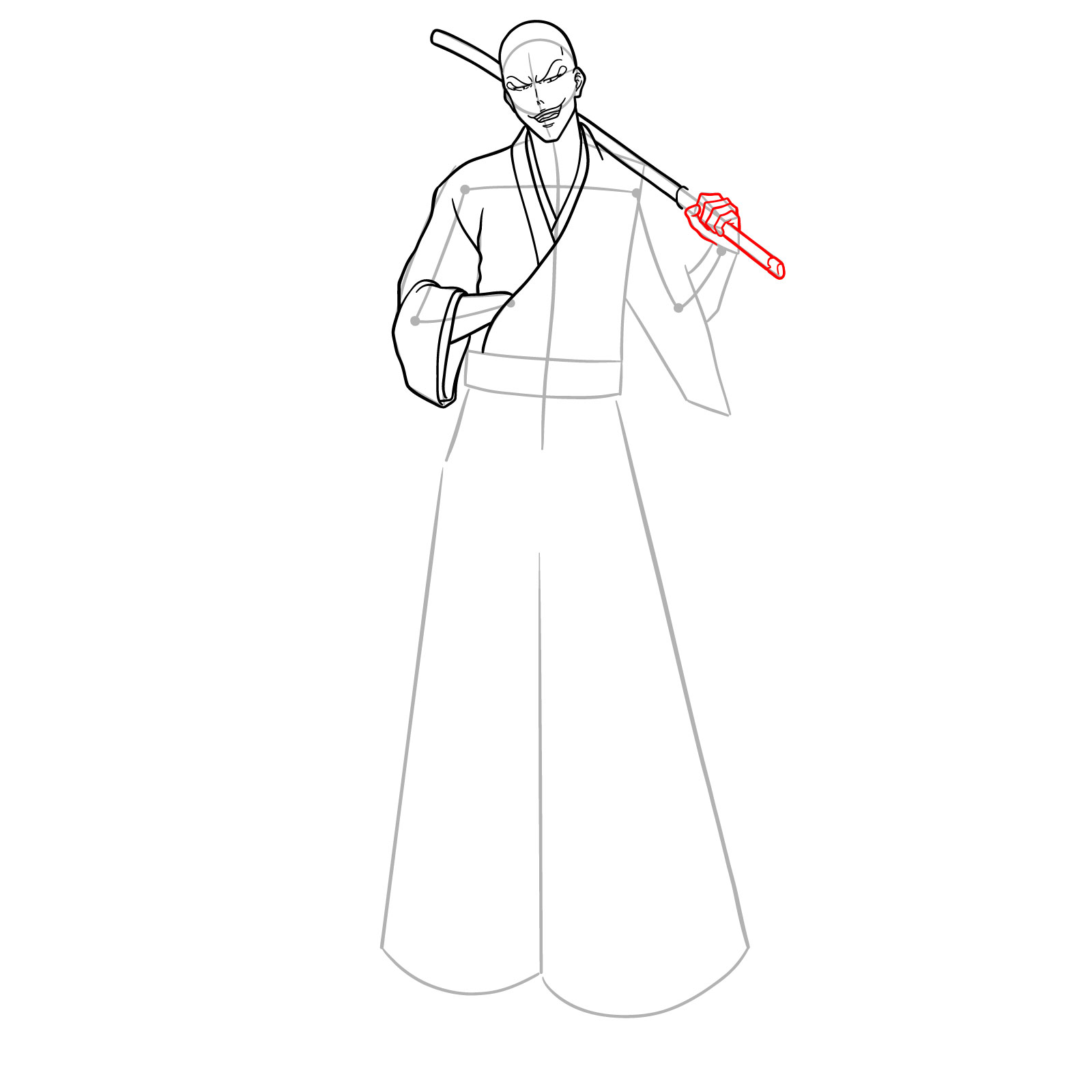 How to Draw Ikkaku Madarame from Bleach - step 14