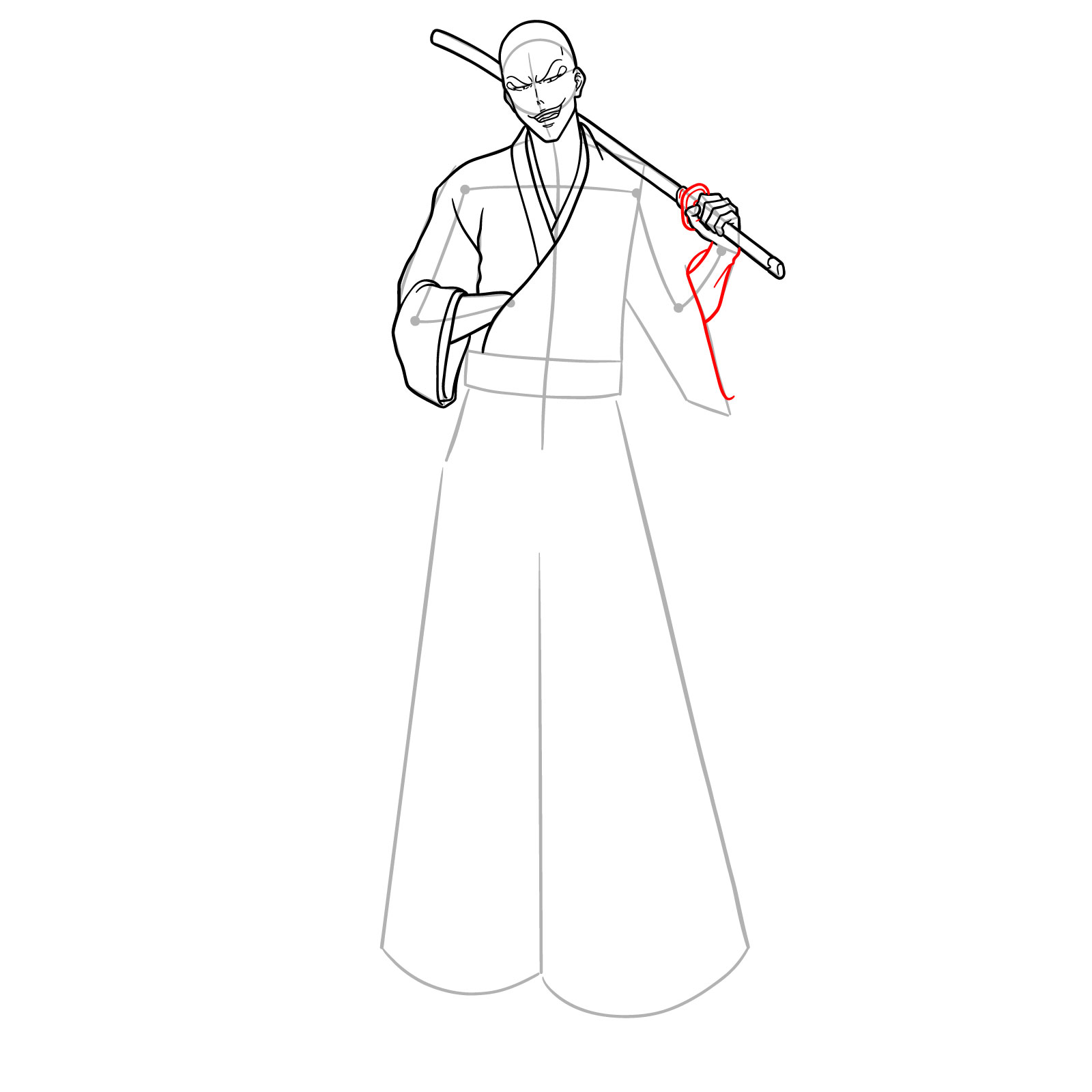 How to Draw Ikkaku Madarame from Bleach - step 15