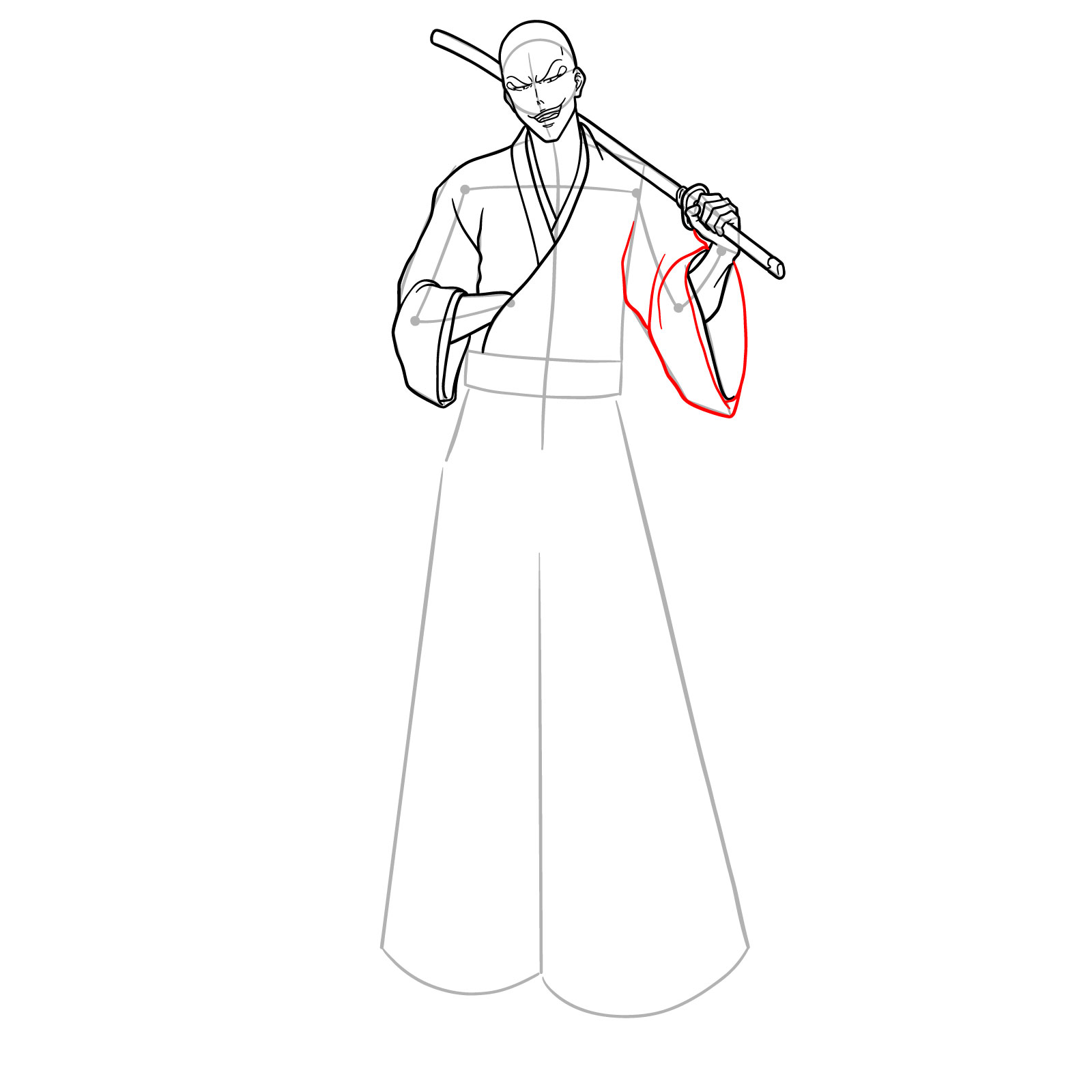 How to Draw Ikkaku Madarame from Bleach - step 16