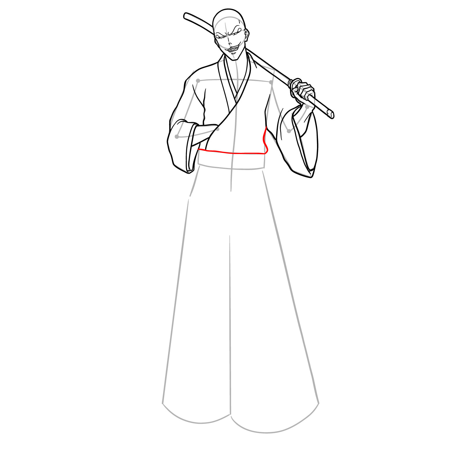 How to Draw Ikkaku Madarame from Bleach - step 17