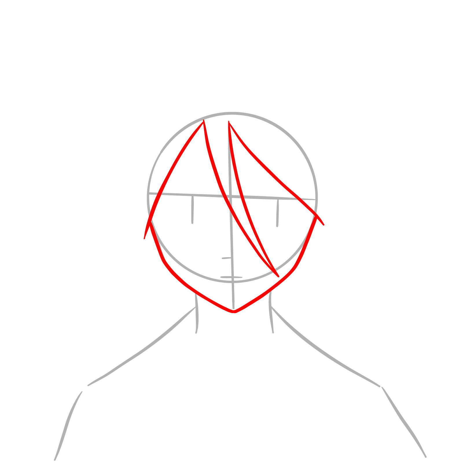 How to Draw Rukia Kuchiki's Face - step 03