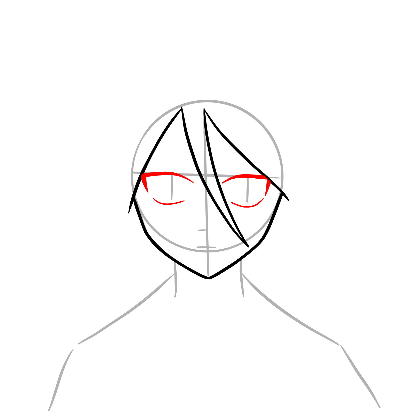 How to Draw Rukia Kuchiki's Face - step 04