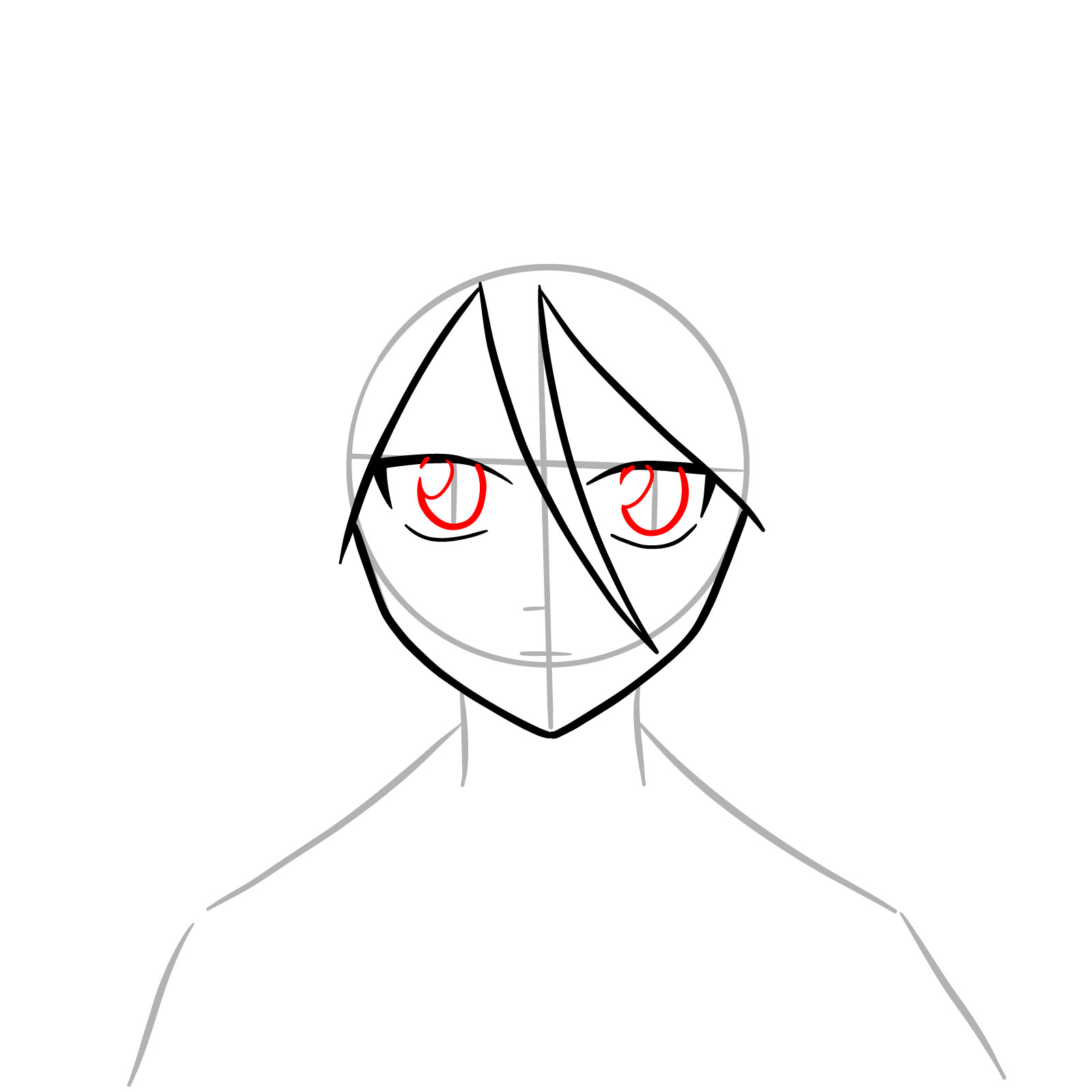 How to Draw Rukia Kuchiki's Face - step 05