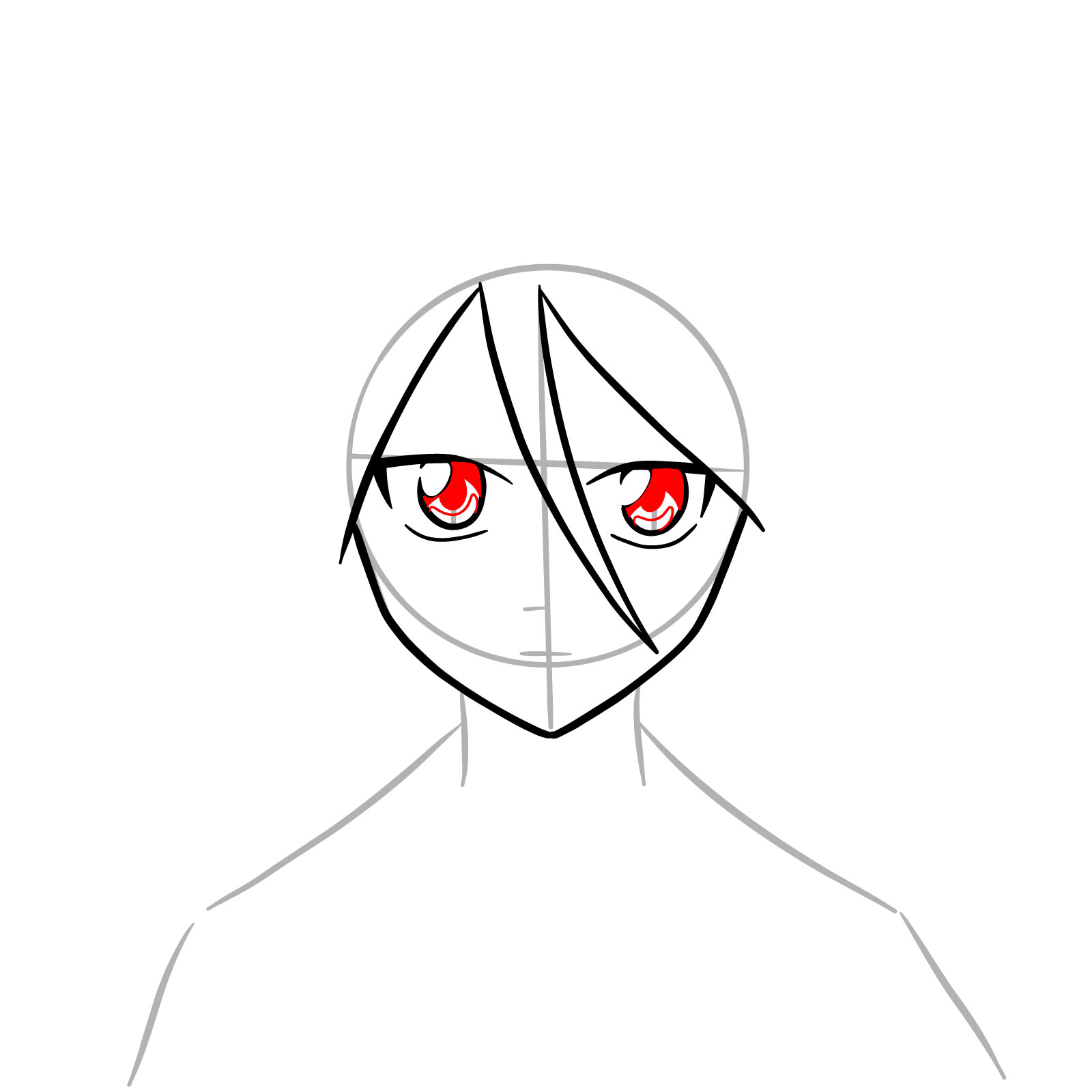 How to Draw Rukia Kuchiki's Face - step 06
