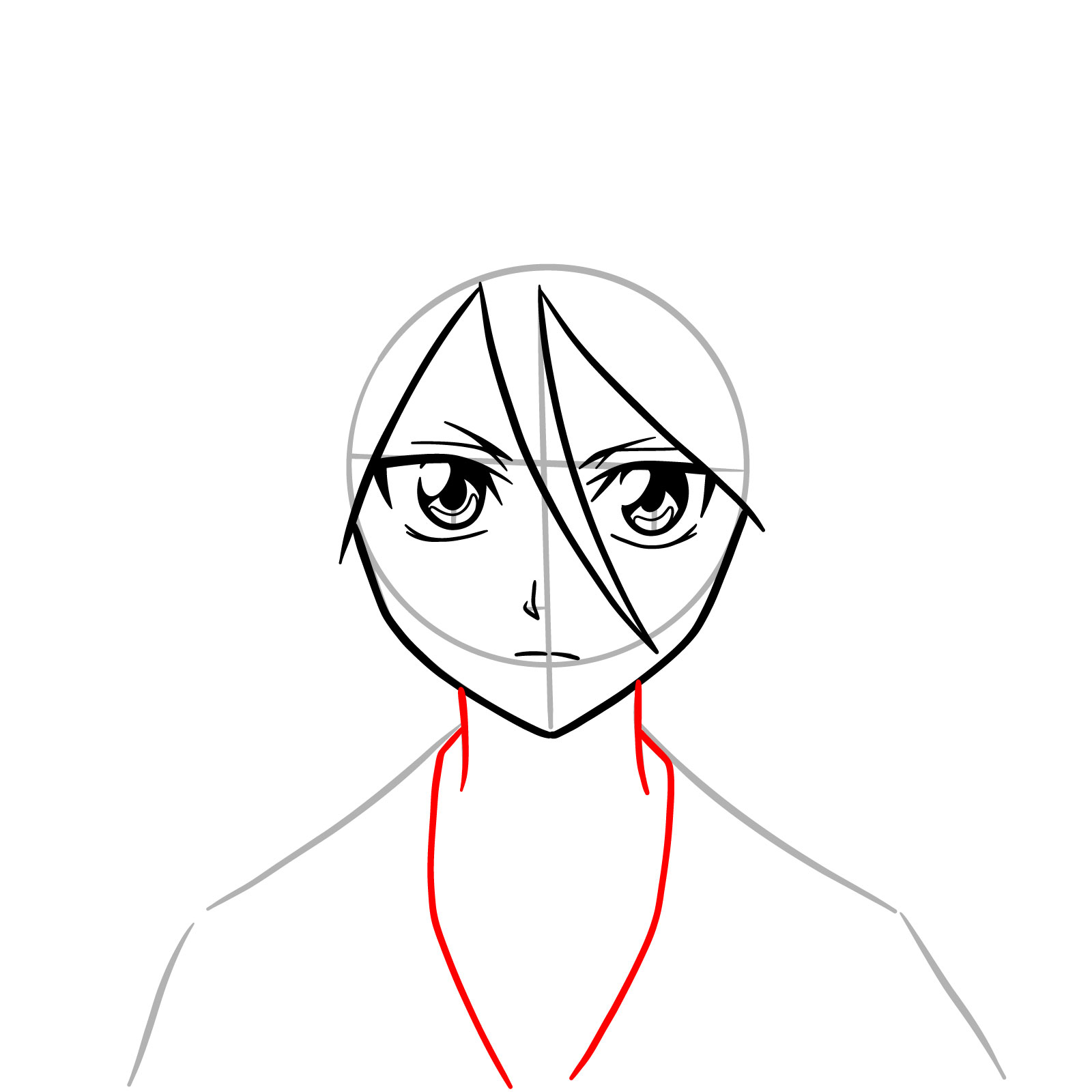 How to Draw Rukia Kuchiki's Face - step 08