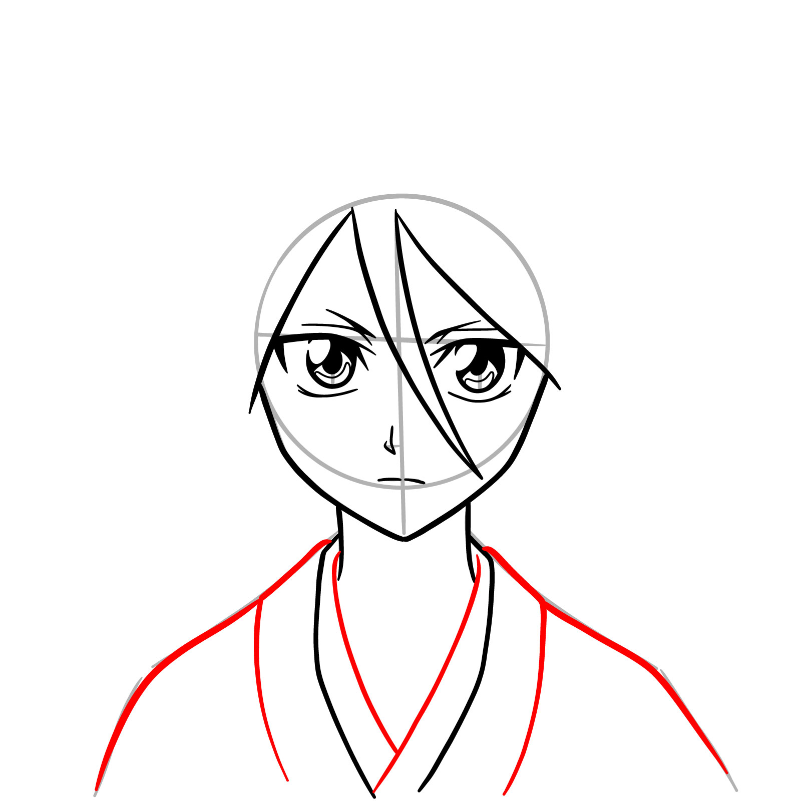 How to Draw Rukia Kuchiki's Face - step 09