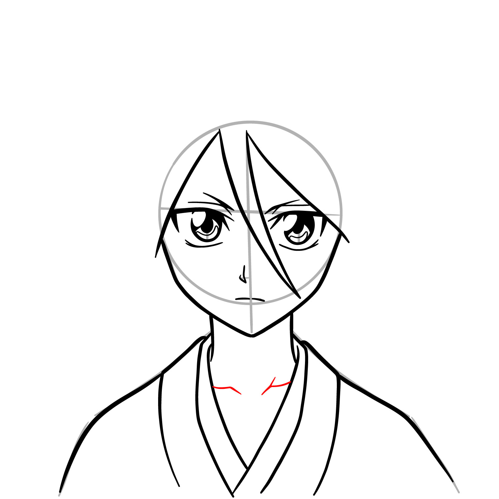 How to Draw Rukia Kuchiki's Face - step 10