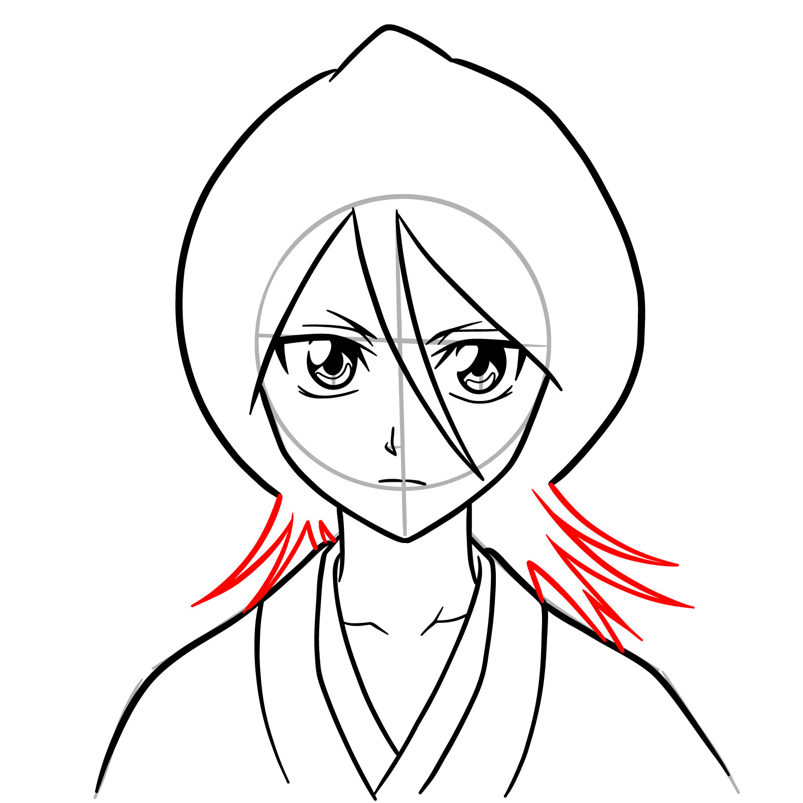 How to Draw Rukia Kuchiki's Face - step 12