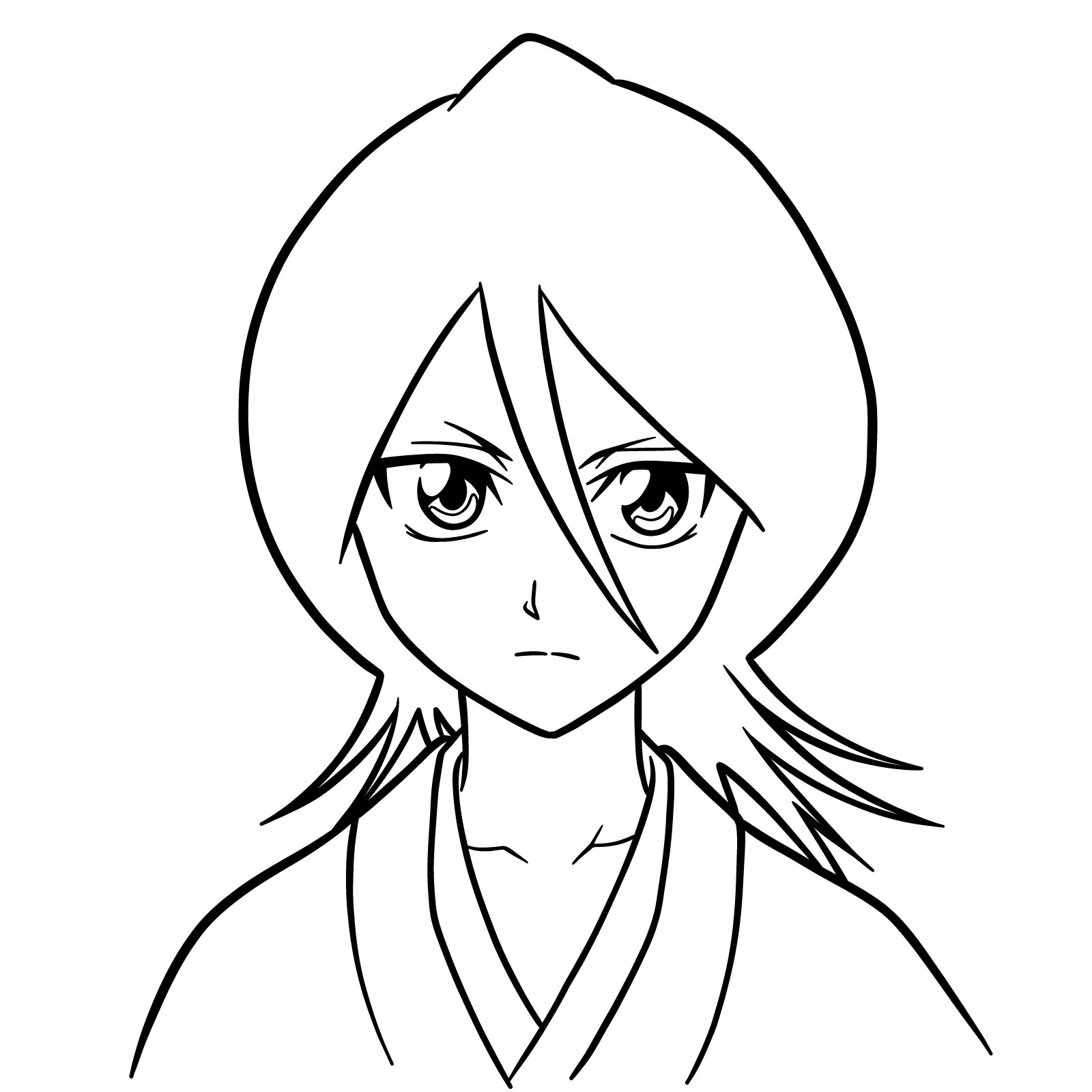 How to Draw Rukia Kuchiki's Face - step 13
