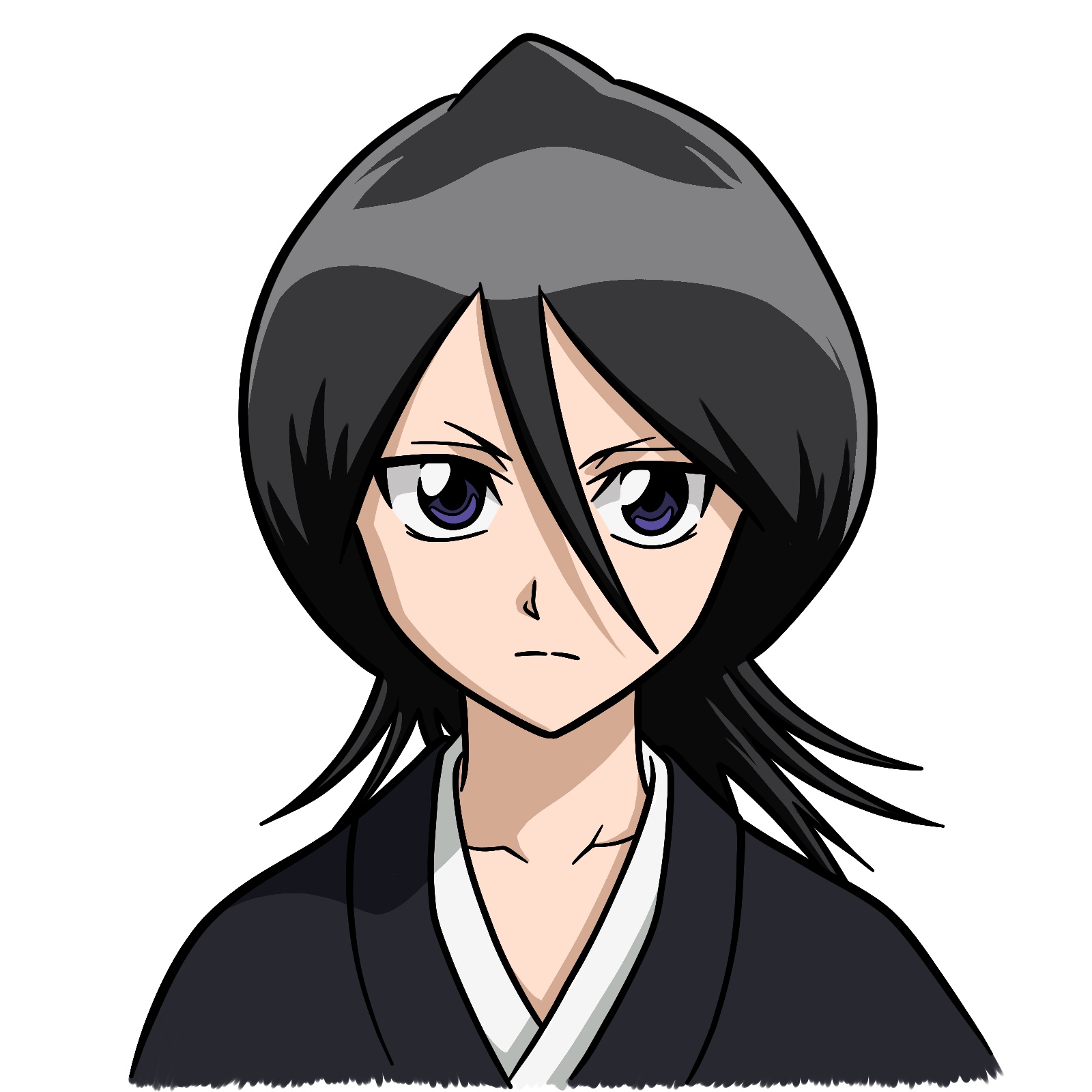 How to Draw Rukia Kuchiki's Face - final step
