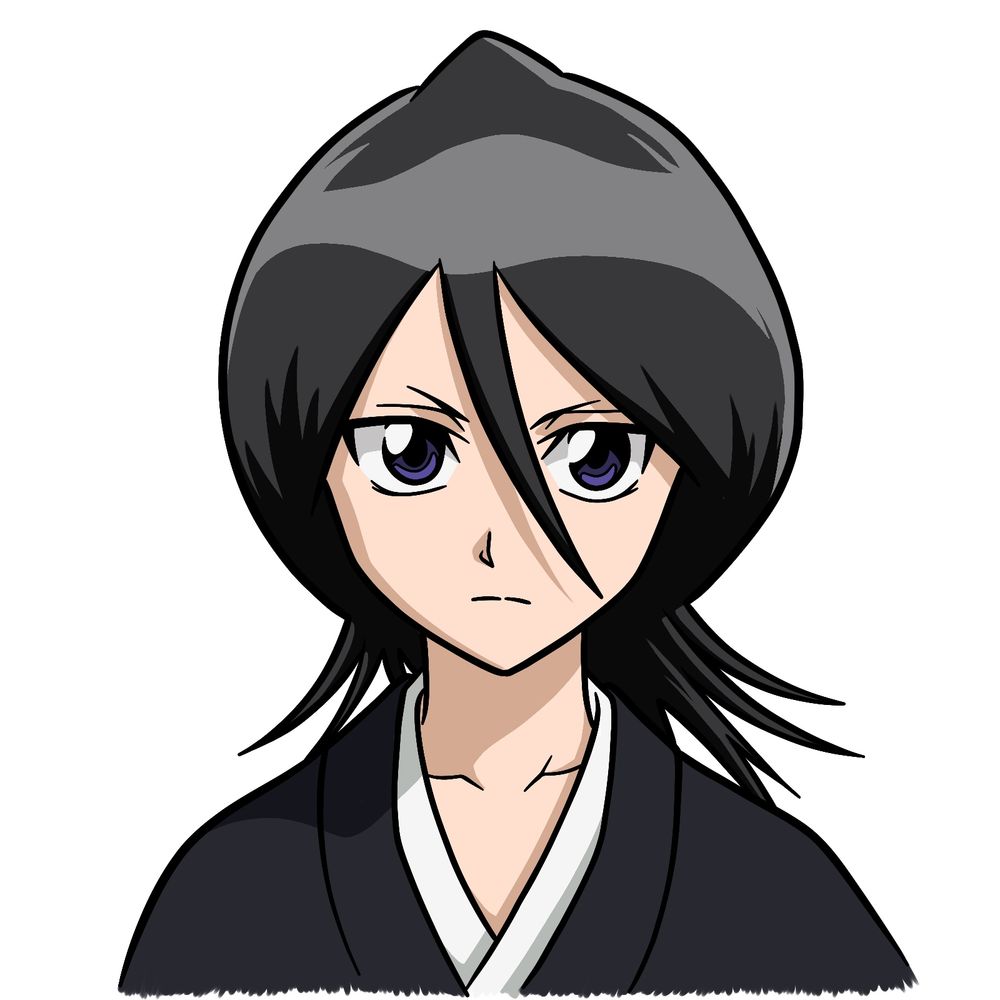 How to Draw Rukia Kuchiki’s Face from Bleach Anime