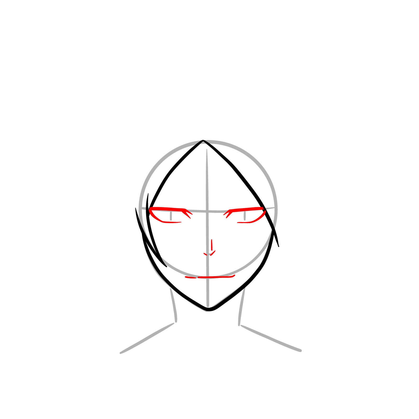 How to Draw Yoruichi’s Face - step 05