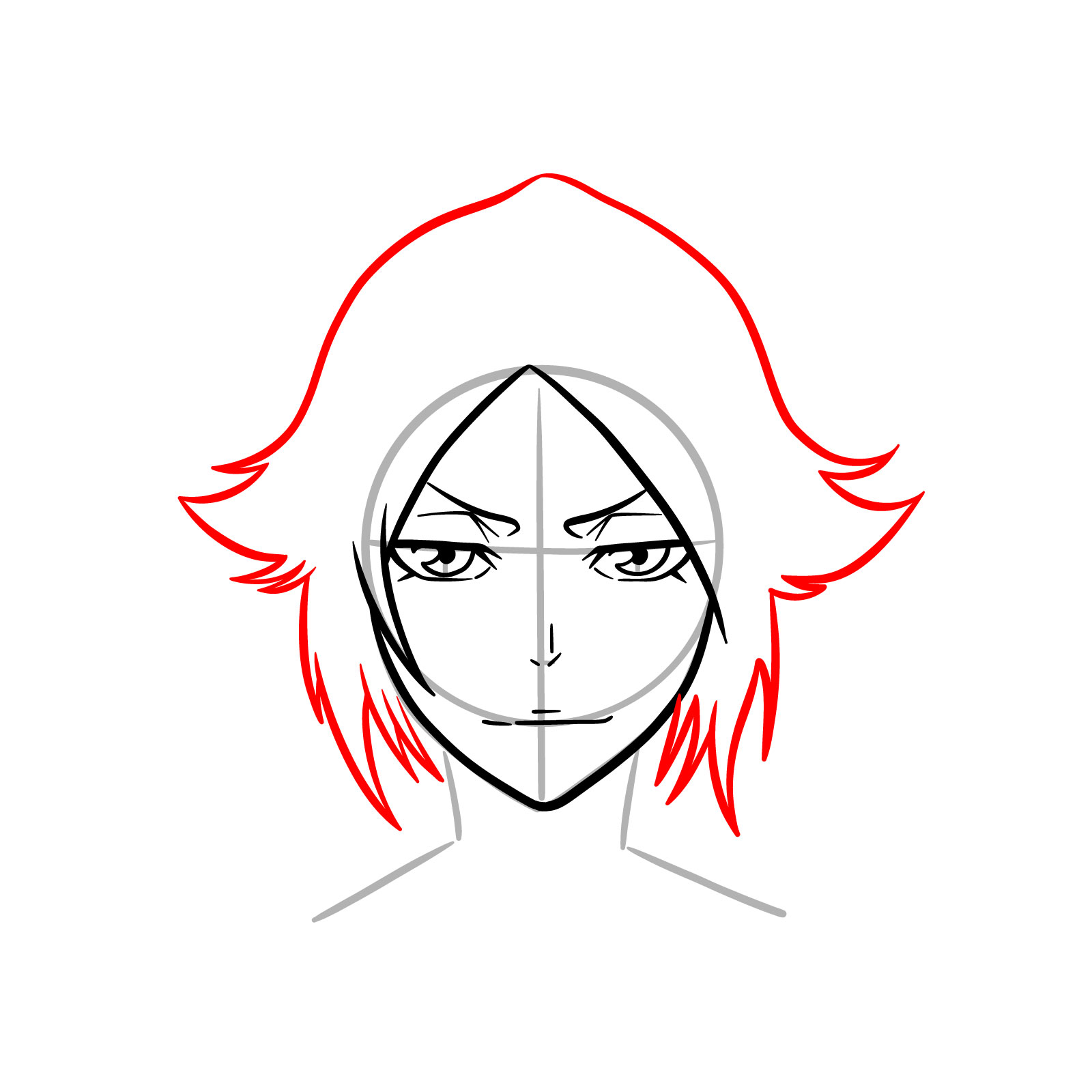 How to Draw Yoruichi’s Face - step 07