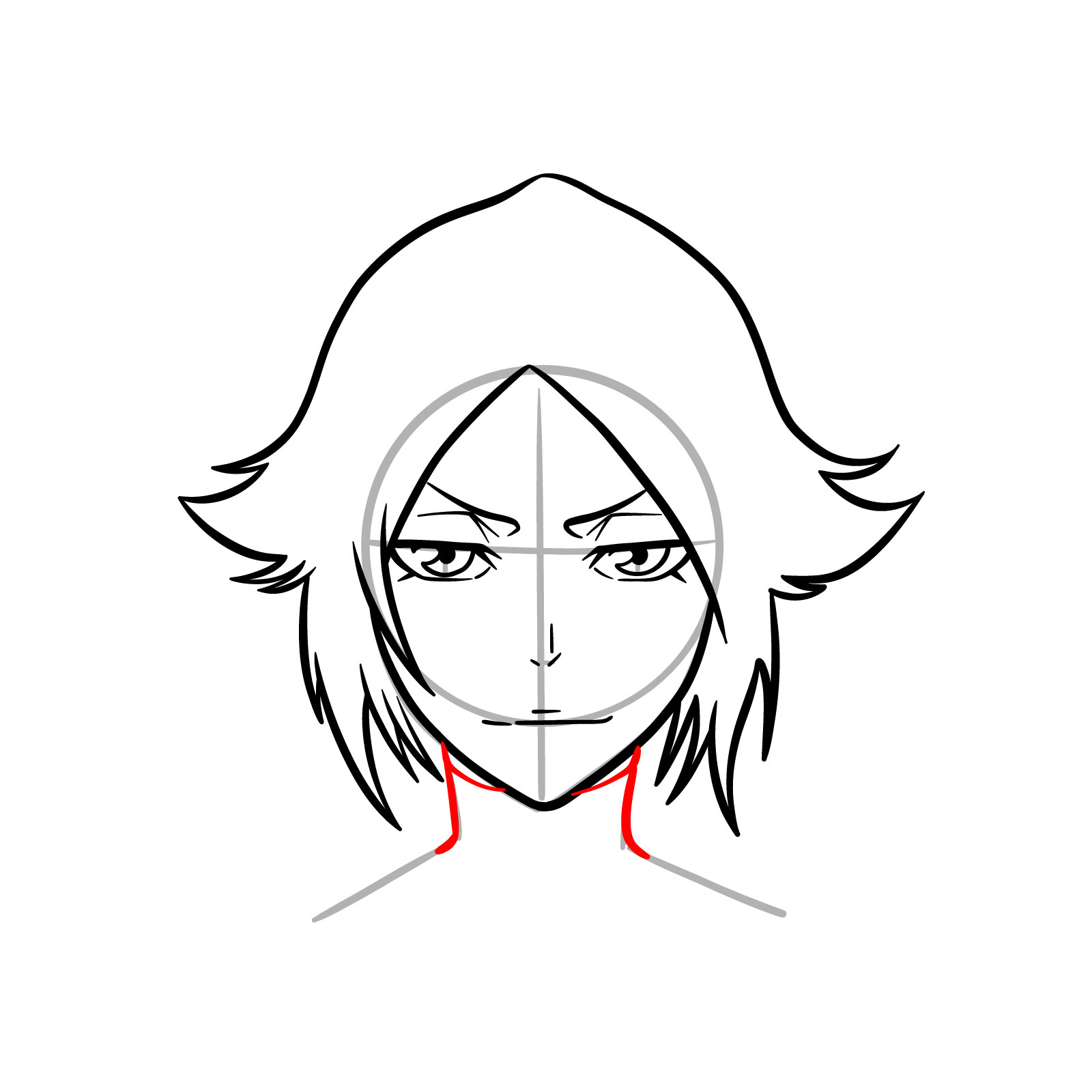 How to Draw Yoruichi’s Face - step 08
