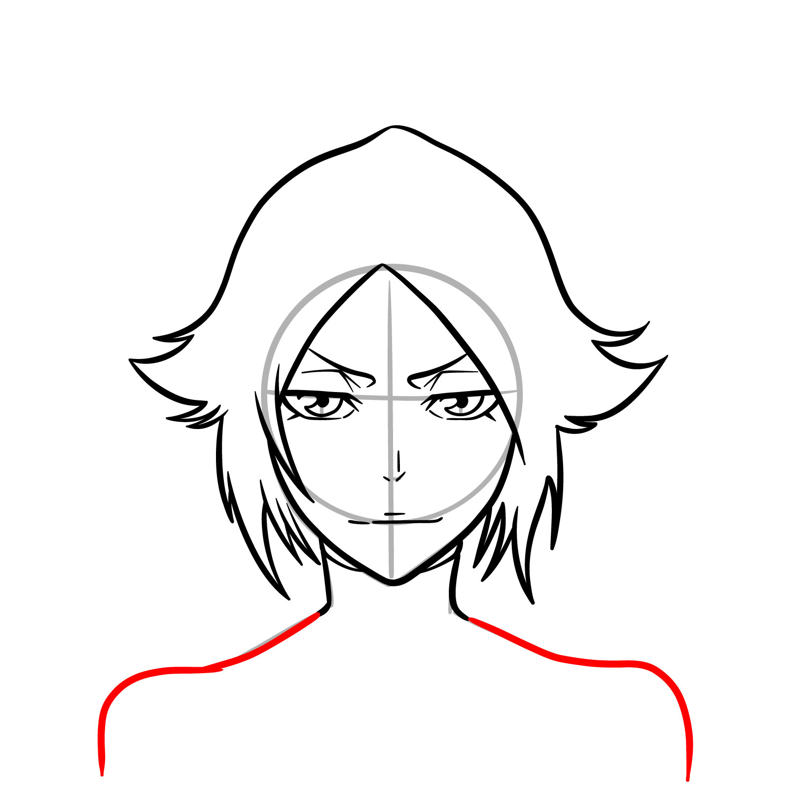 How to Draw Yoruichi’s Face - step 09