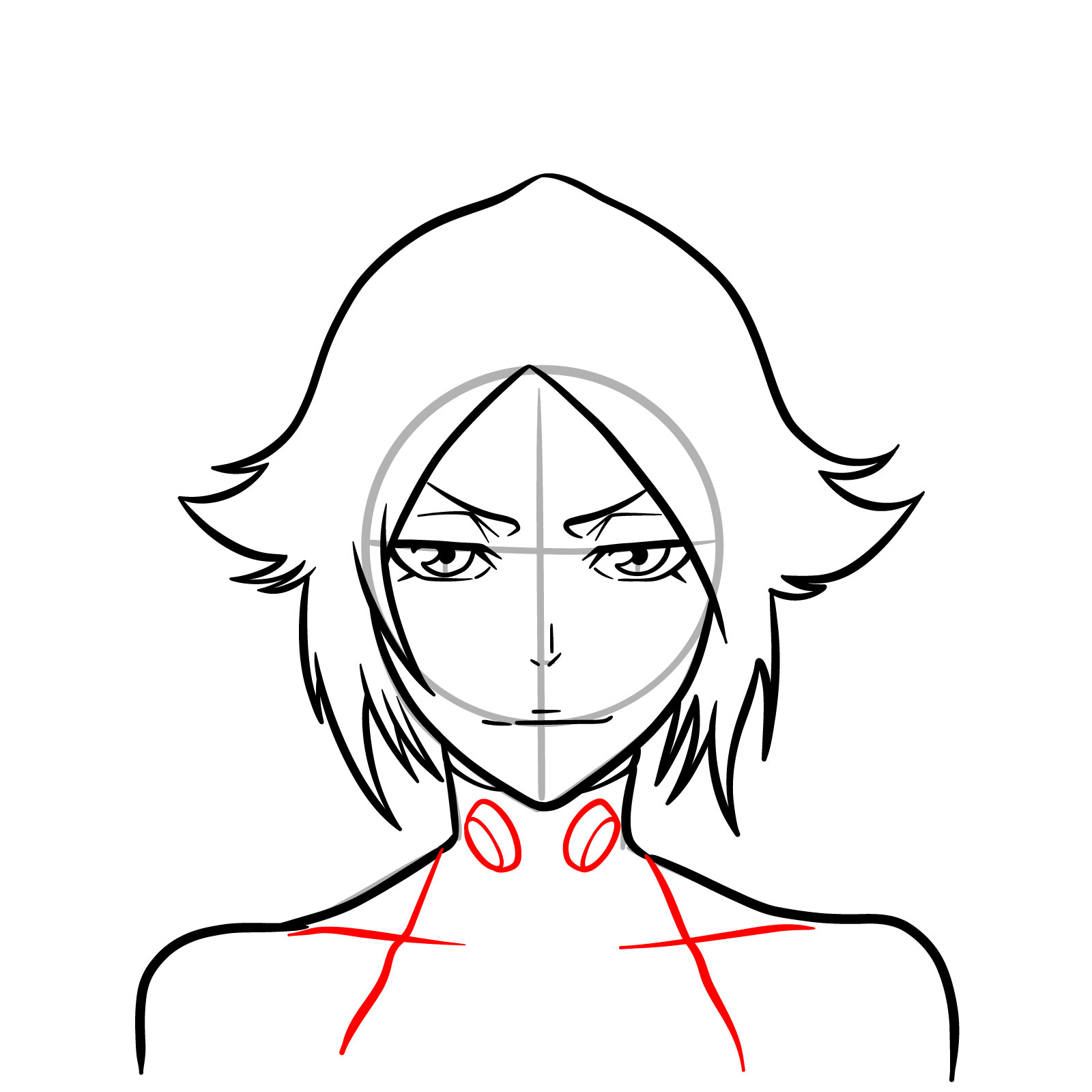 How to Draw Yoruichi’s Face - step 10