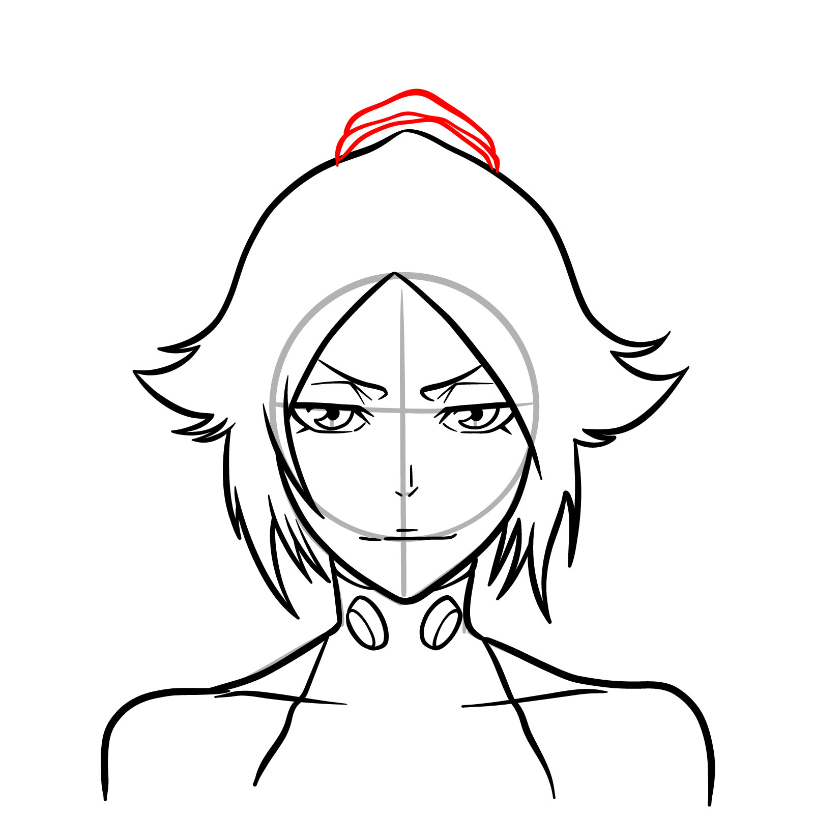How to Draw Yoruichi’s Face - step 11