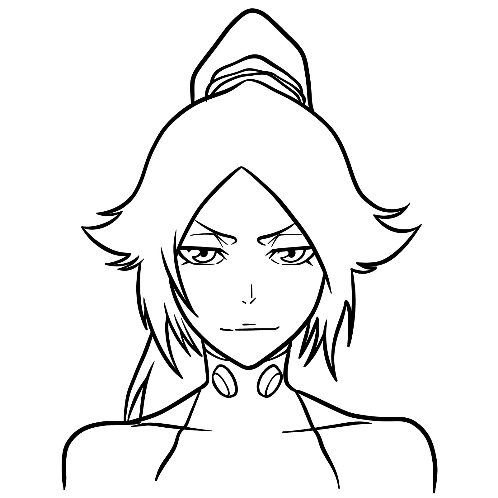 How to Draw Yoruichi’s Face - step 13
