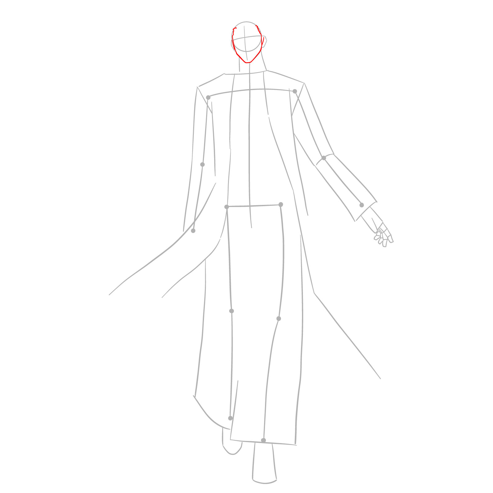 How to Draw Sousuke Aizen - step 03